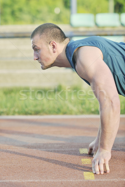 Foto d'archivio: Giovani · atleta · inizio · sani · giovane · line