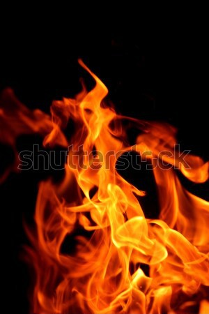 Feu flamme noir cadre bois nature [[stock_photo]] © dotshock