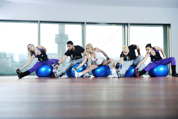 [[stock_photo]]: Fitness · groupe · jeunes · saine · personnes · exercice