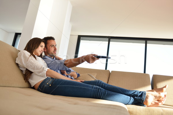 Couple on sofa Stock photo © dotshock