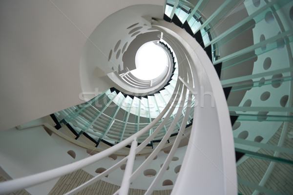 modern glass spiral staircase Stock photo © dotshock