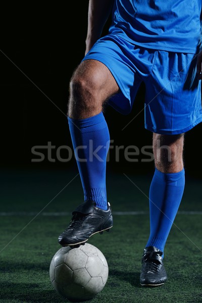 [[stock_photo]]: Footballeur · coup · balle · football · stade · domaine