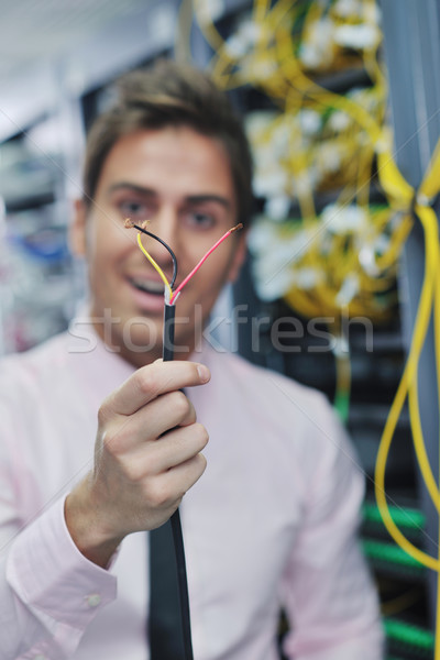 Stock photo: system fail situation in network server room