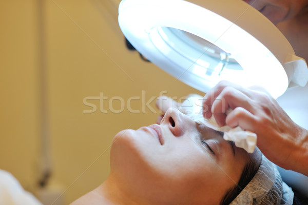 Foto stock: Mujer · máscara · cosméticos · estudio · jóvenes · mujer · hermosa