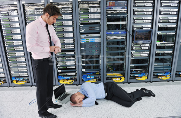 Helyzet hálózat szerver szoba üzletember problémák Stock fotó © dotshock