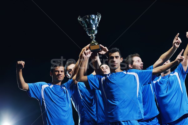 Futball játékosok ünnepel győzelem csapat csoport Stock fotó © dotshock