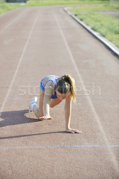 Ziellinie line Leichtathletik läuft Rennstrecke Stock foto © dotshock