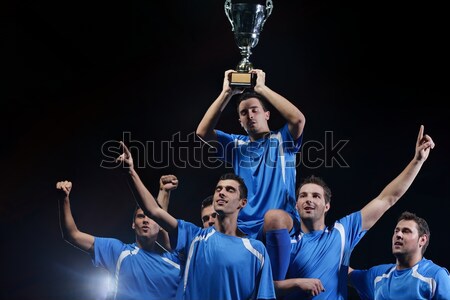 Stock fotó: Futball · játékosok · ünnepel · győzelem · csapat · csoport