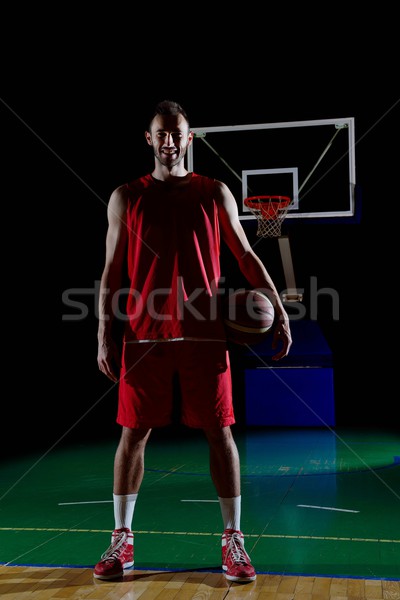 Portret basketbalveld bal zwarte Stockfoto © dotshock