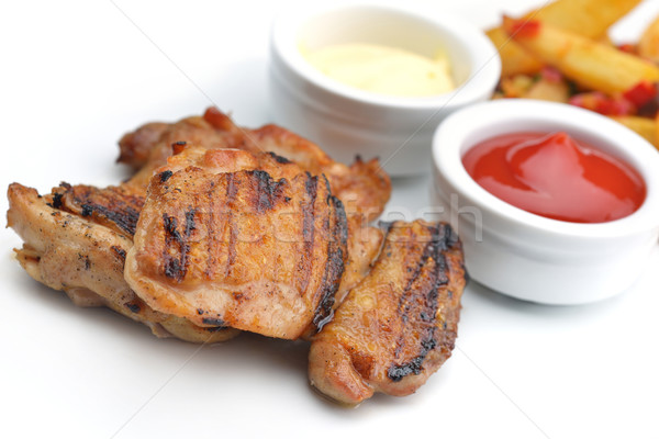 Szendvics friss közelkép zöldségek hús hal Stock fotó © dotshock
