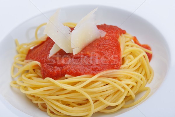 Włoski spaghetti sos bolognese pomidory mięsa ser Zdjęcia stock © dotshock