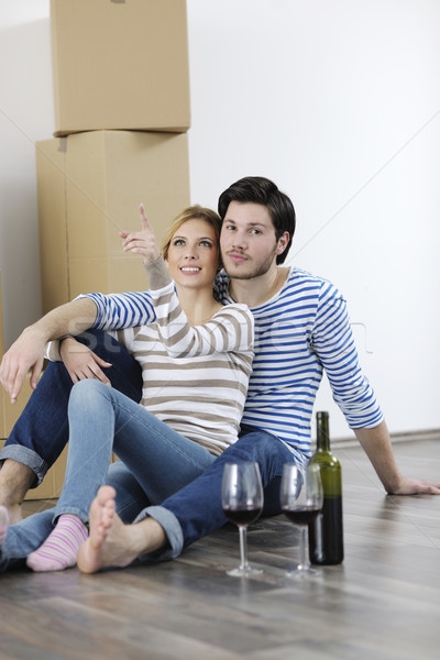 Foto stock: Movimiento · nuevo · hogar · feliz · mujer · hombre