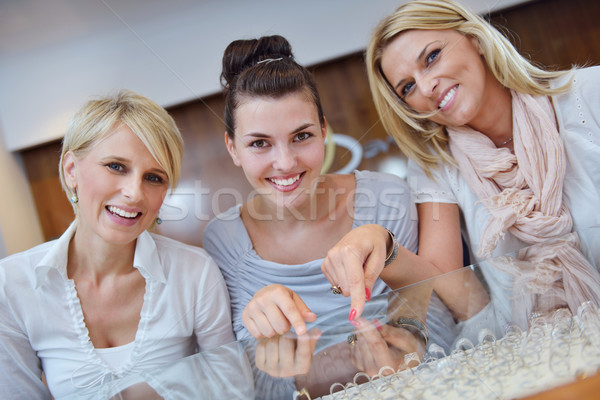 girls shopping in jewelry store Stock photo © dotshock