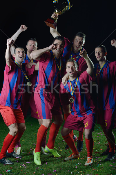 Voetbal spelers vieren overwinning team groep Stockfoto © dotshock