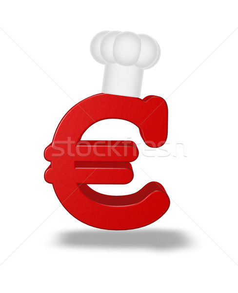 Euro gotować symbol hat biały 3d ilustracji Zdjęcia stock © drizzd