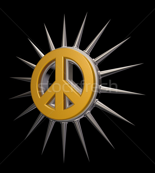 мира символ 3d иллюстрации металл войны ретро Сток-фото © drizzd