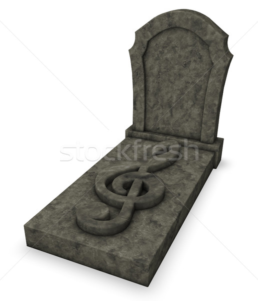 gravestone with clef symbol - 3d rendering Stock photo © drizzd