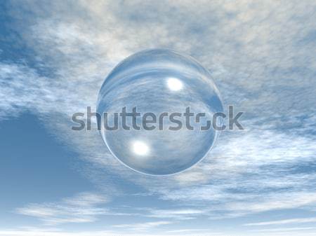 Bubble zeepbel hemel 3d illustration licht glas Stockfoto © drizzd