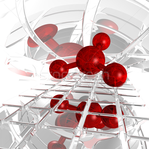 Stockfoto: Futuristische · ruimte · 3d · illustration · model · netwerk · geneeskunde