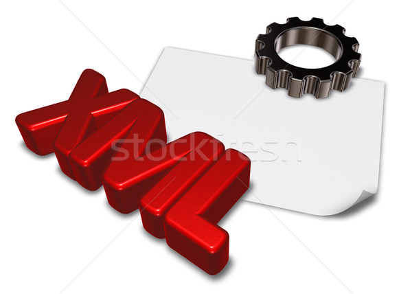 Xml membro engrenagem roda 3D Foto stock © drizzd