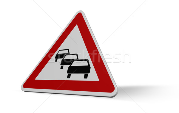 Forgalmi dugó jelzőtábla fehér 3d illusztráció felirat autópálya Stock fotó © drizzd
