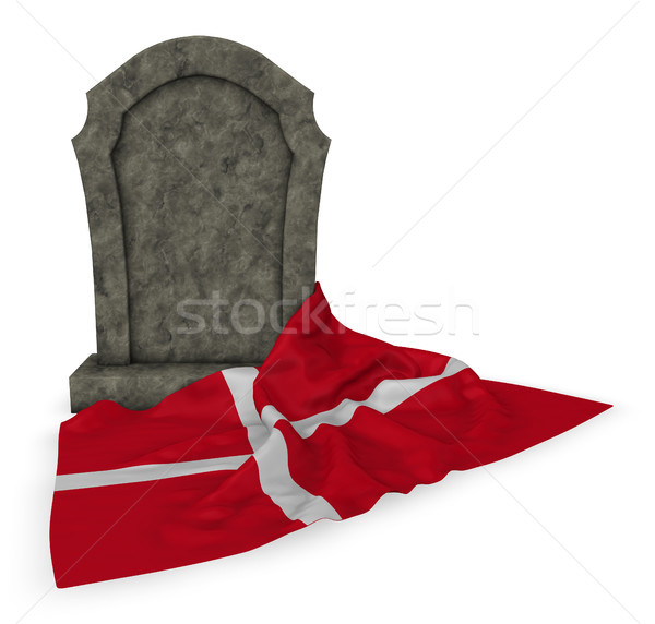 gravestone and flag of denmark - 3d rendering Stock photo © drizzd