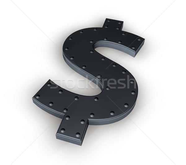 Metall Dollar Symbol weiß 3D-Darstellung Zeichen Stock foto © drizzd