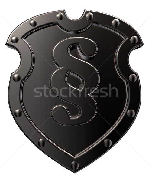 Metal emblema comma simbolo scudo segno Foto d'archivio © drizzd