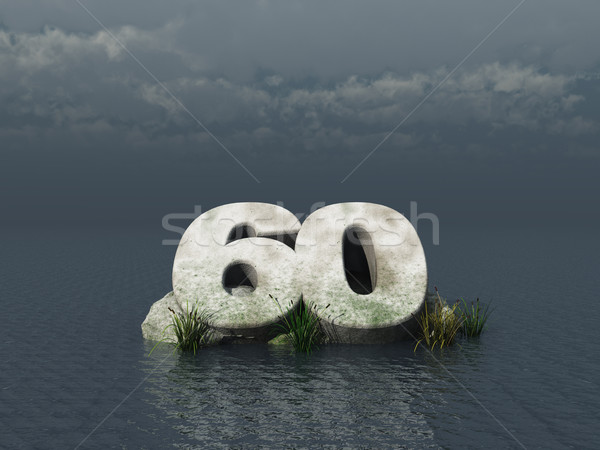 Zestig aantal oceaan 3d illustration natuur landschap Stockfoto © drizzd