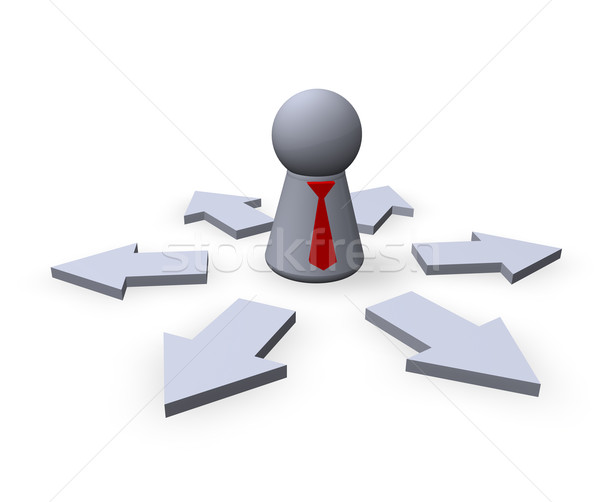 Outsourcing spelen cijfer zakenman Rood stropdas Stockfoto © drizzd
