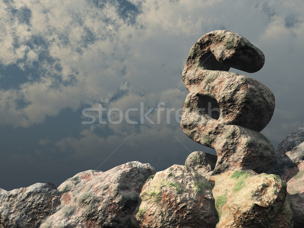 Párrafo símbolo rock nublado cielo azul 3D Foto stock © drizzd