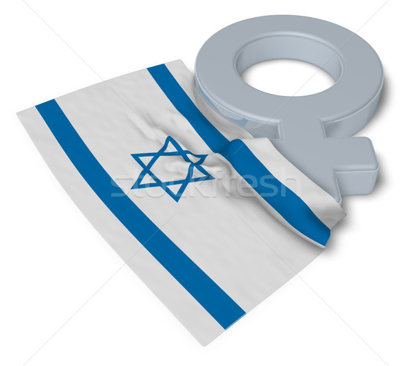 female symbol and flag of israel - 3d rendering Stock photo © drizzd