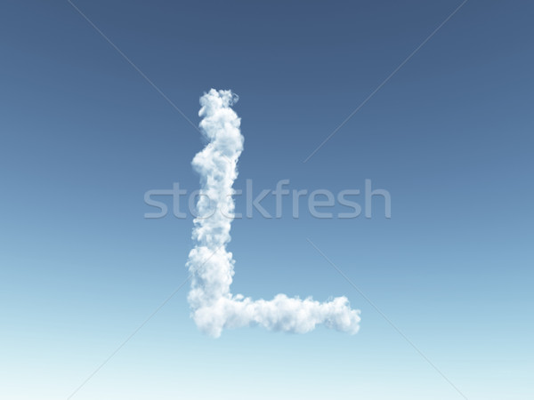 Nuvoloso lettera l nubi cielo illustrazione 3d natura Foto d'archivio © drizzd