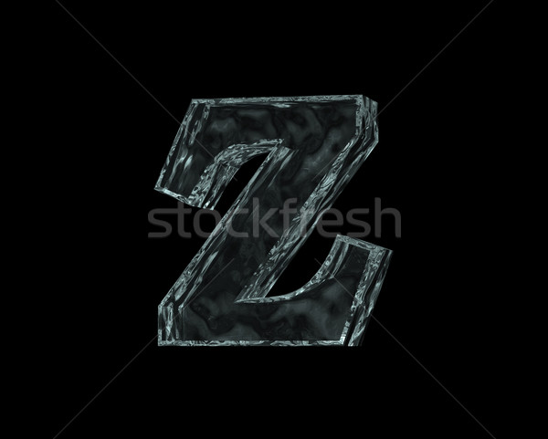 Fagyott z betű fekete 3d illusztráció tél levél Stock fotó © drizzd