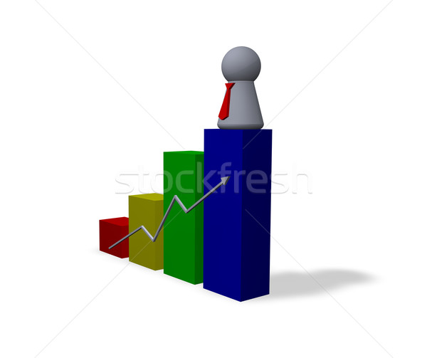 Succes statistica diagramă joacă figura roşu Imagine de stoc © drizzd