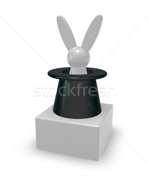 Magia conejo blanco superior sombrero 3d Foto stock © drizzd