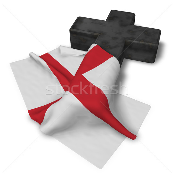 christian cross and flag of england - 3d rendering Stock photo © drizzd
