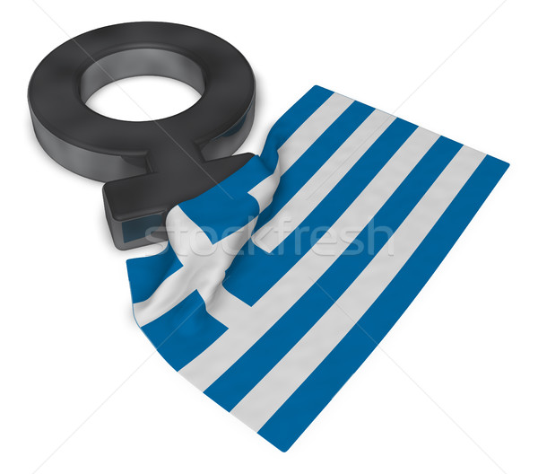 female symbol and flag of greece - 3d rendering Stock photo © drizzd