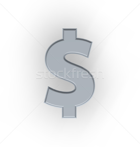 Dollaro metal simbolo del dollaro bianco illustrazione 3d segno Foto d'archivio © drizzd