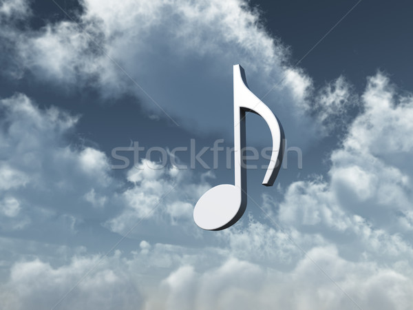 Hang zene jegyzet égbolt mennyei 3d illusztráció Stock fotó © drizzd