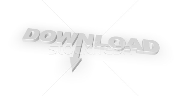 Downloaden woord pijl 3d illustration web gegevens Stockfoto © drizzd