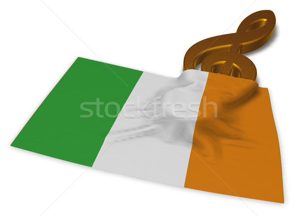 Foto stock: Símbolo · irlandés · bandera · 3D · verde