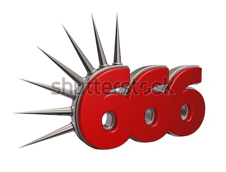 [[stock_photo]]: Nombre · bête · six · blanche · 3d · illustration · punk