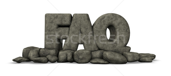 Faq kamień tag biały 3d ilustracji Internetu Zdjęcia stock © drizzd