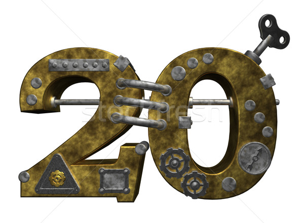 Número veinte steampunk blanco 3d financiar Foto stock © drizzd