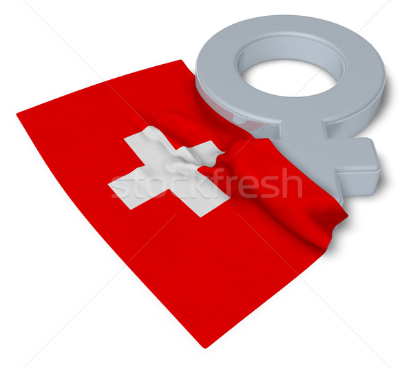 female symbol and flag of switzerland - 3d rendering Stock photo © drizzd