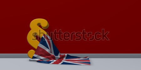 Stock photo: paragraph symbol and flag of the uk - 3d rendering