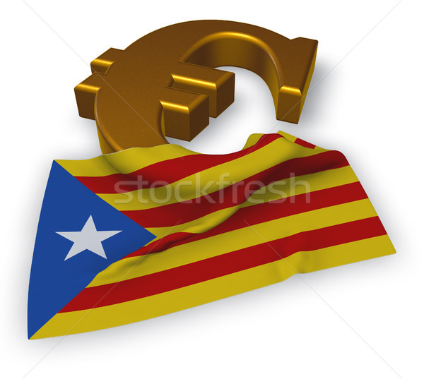 euro symbol and flag of catalonia - 3d illustration Stock photo © drizzd