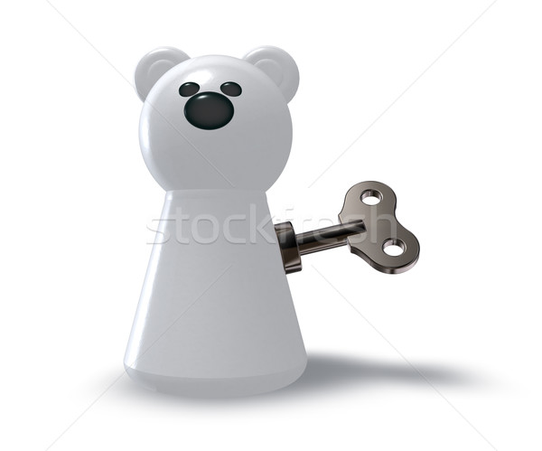 Urso polar branco ilustração 3d feliz metal gelo Foto stock © drizzd