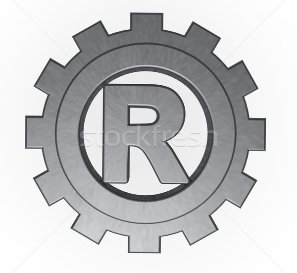 Registriert Markenzeichen Symbol Gang Rad 3D-Darstellung Stock foto © drizzd